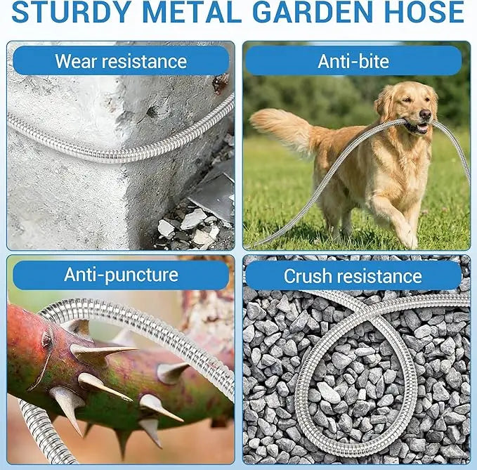 Heavy Duty Stainless Steel Garden Hose With Brass Fittings