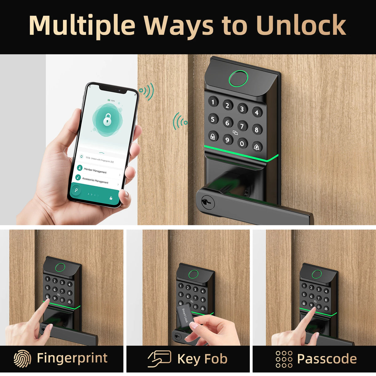 Viladepot Smart Lock Fingerprint Keyless Entry Electronic Deadbolt