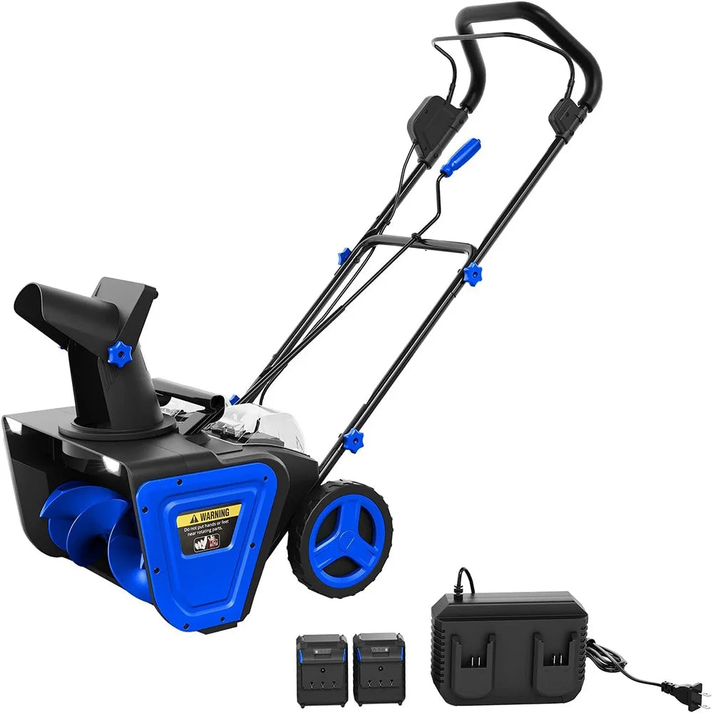 Cordless Brushless Snow Blower With Dual Battery And Led Lighting