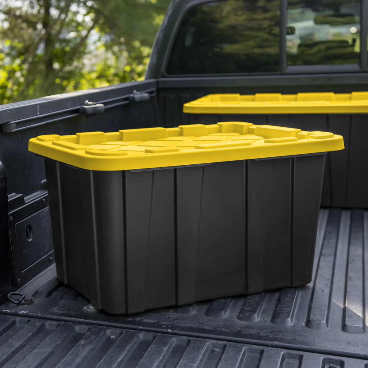 Durable Plastic Storage Tote with Snap On Lid Industrial