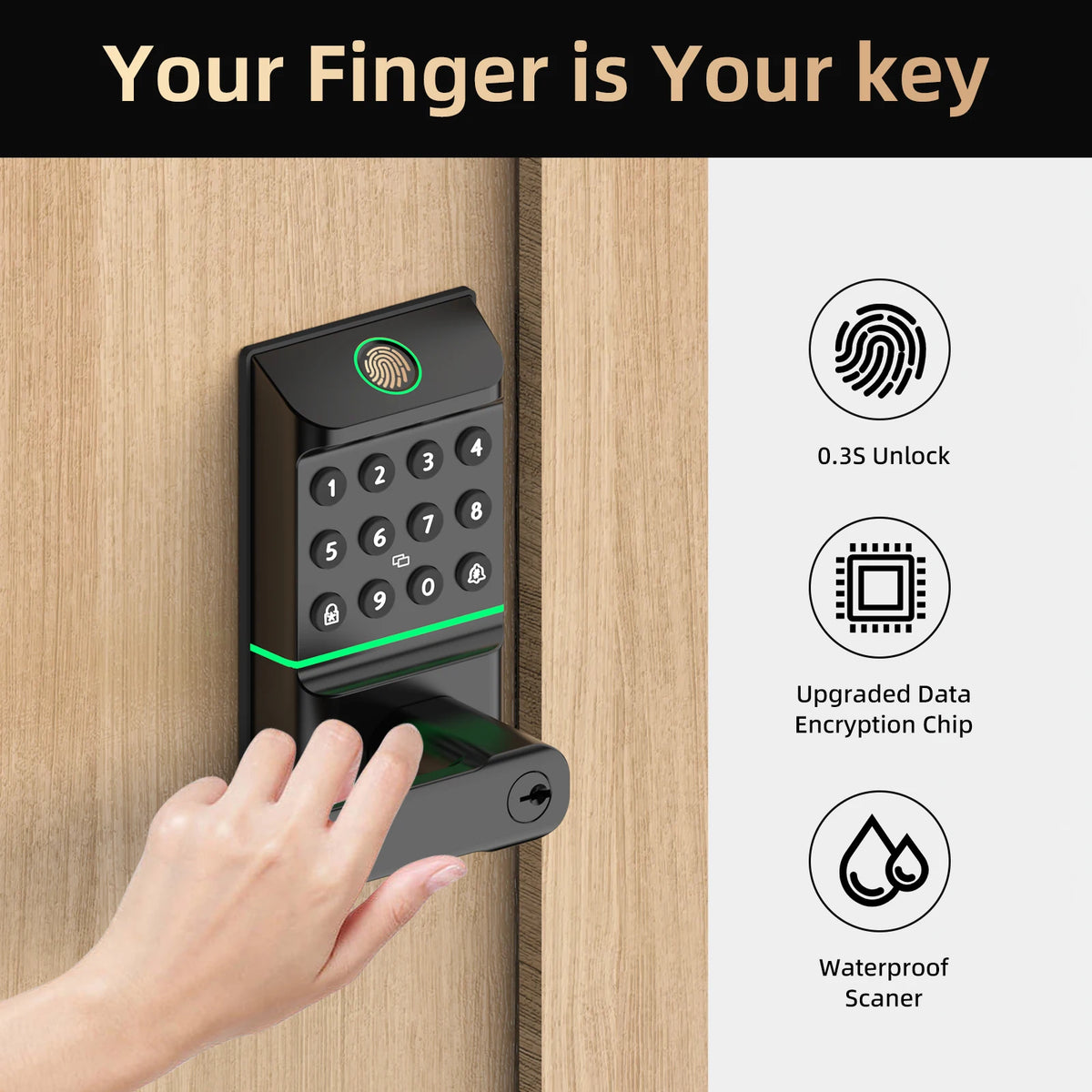Viladepot Smart Lock Fingerprint Keyless Entry Electronic Deadbolt