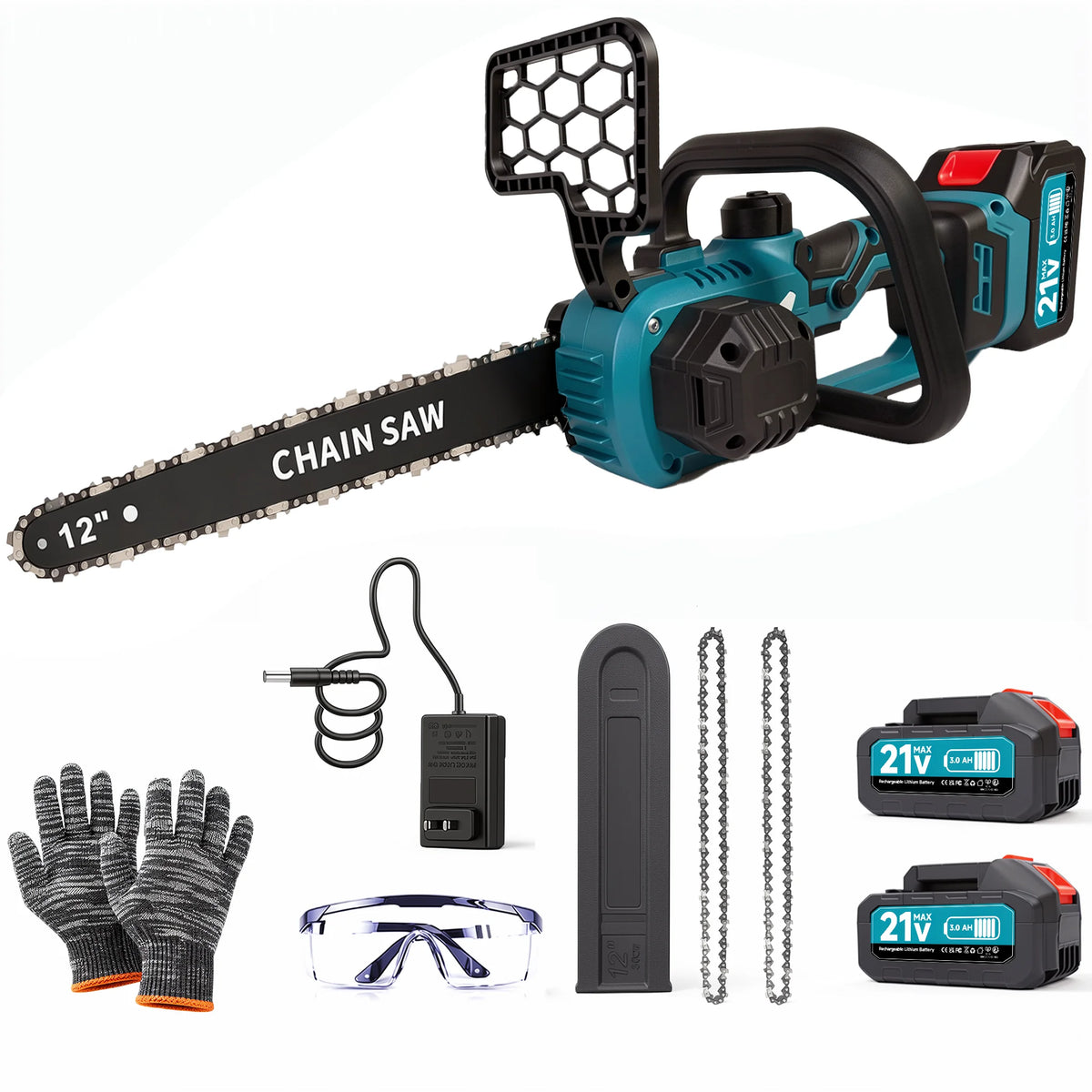 XYSD Cordless Electric Chainsaw With Dual Batteries For Tree Trimming