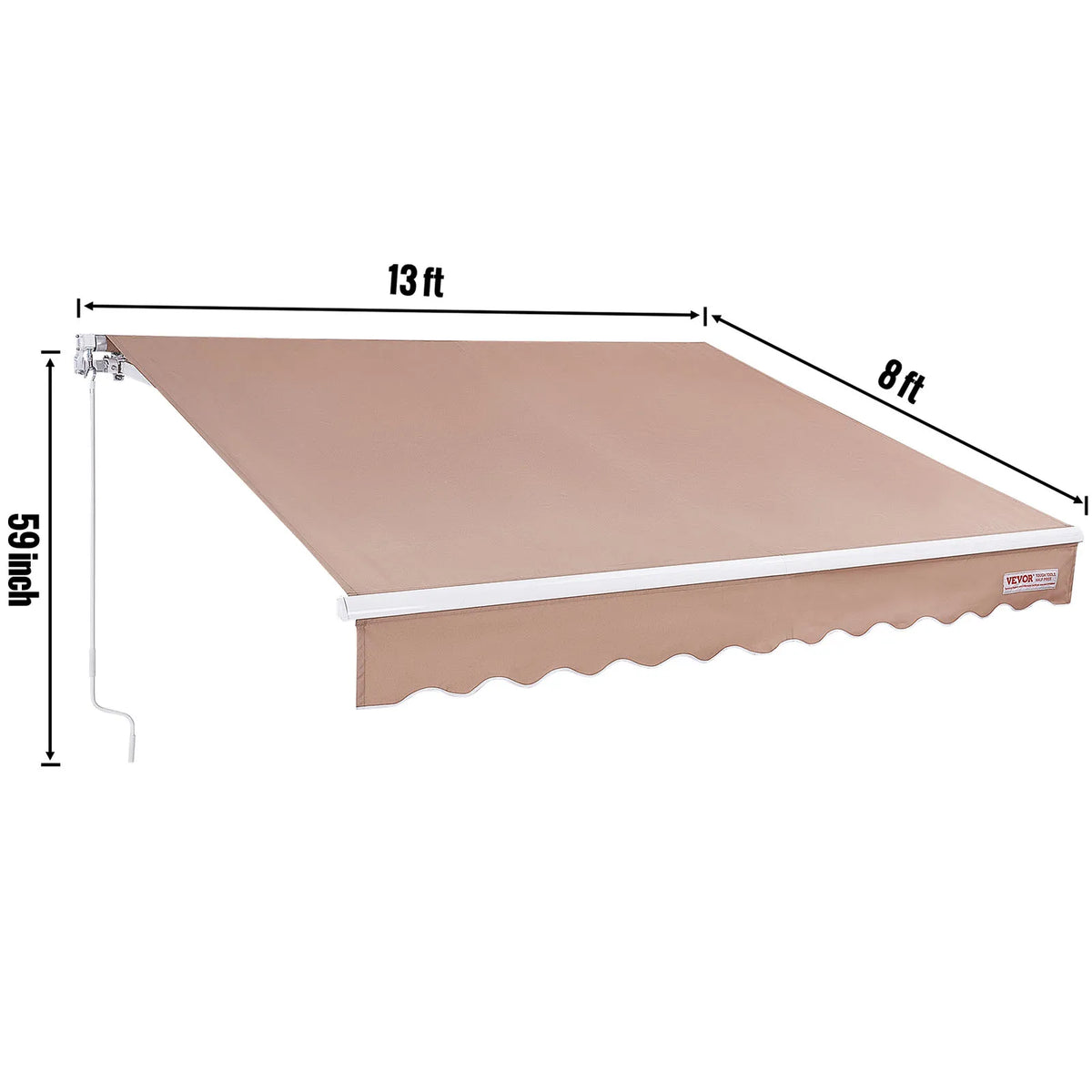 Succebuy Manual Retractable Awning Outdoor Water Resistant Sun Shade