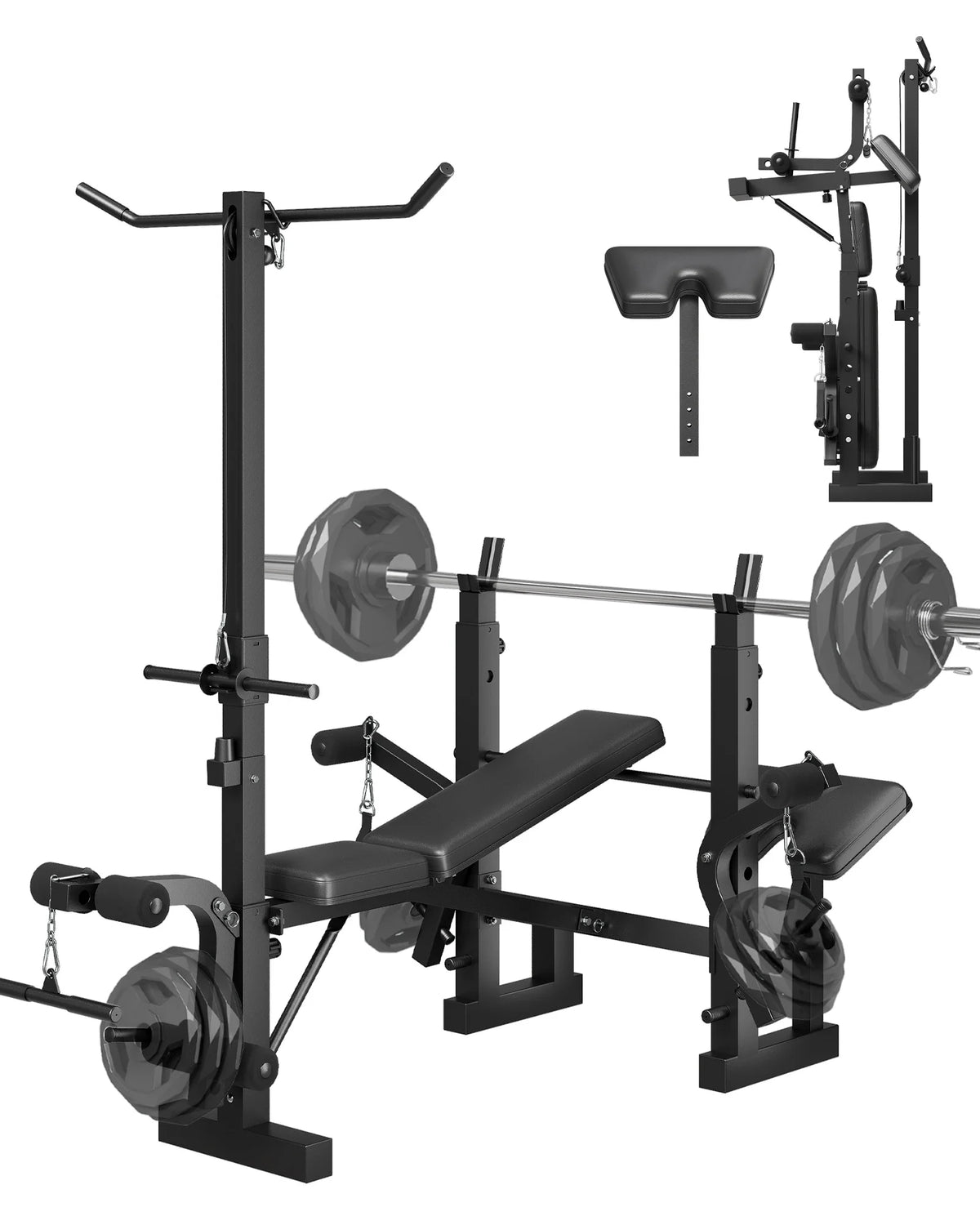 HiMISS Foldable Weight Bench With Leg Developer For Home Workouts