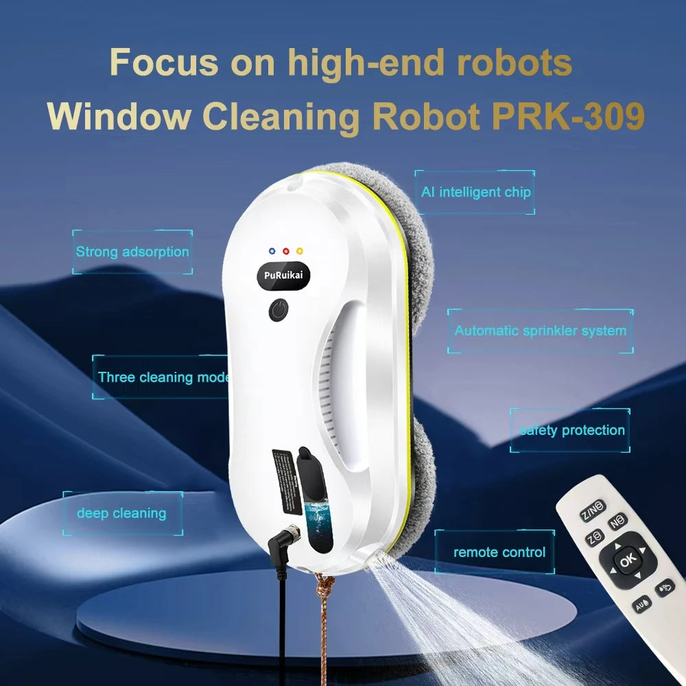 PuRuiKai Automatic Window Cleaning Robot With Intelligent Edge Detection