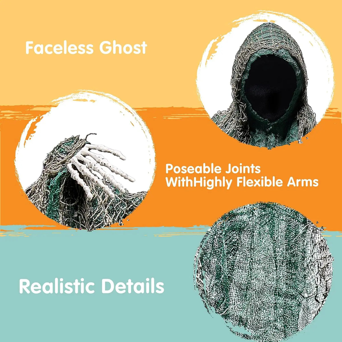 Hanging Faceless Grim Reaper Ghost Decoration Set for Halloween Parties