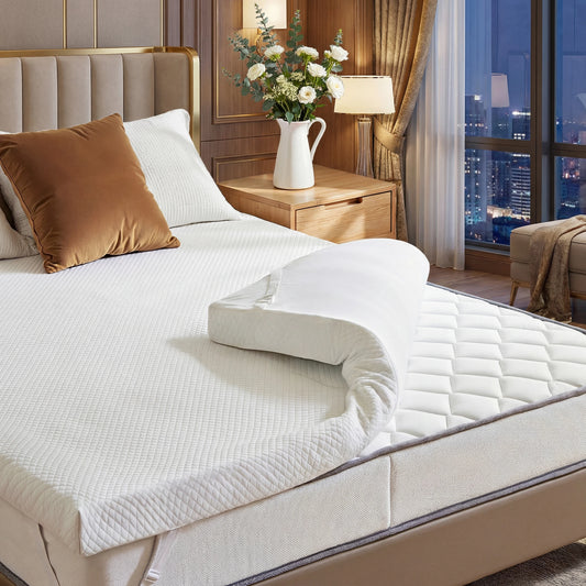 MCQ Gel Infused Memory Foam Mattress Topper With Removable Cover