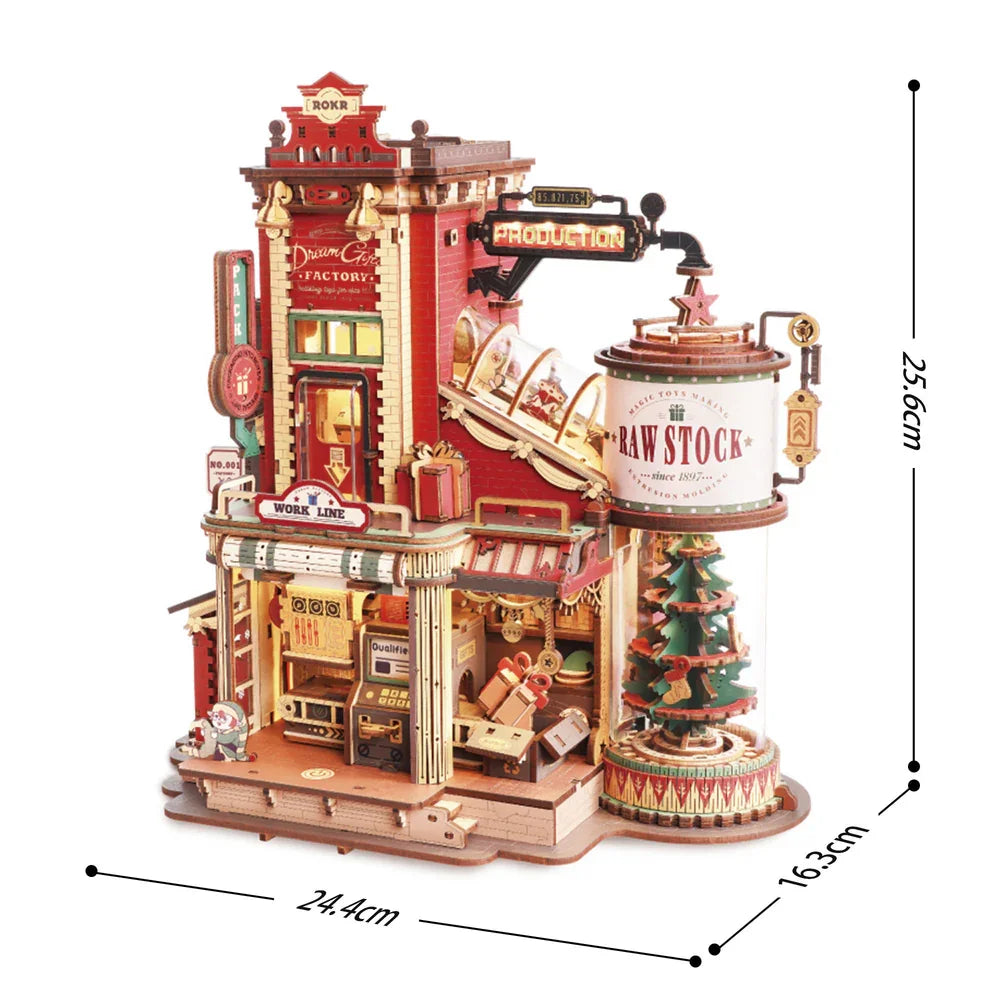 Robotime Wooden Music Box Christmas Dream 3D Puzzle Adult Gift