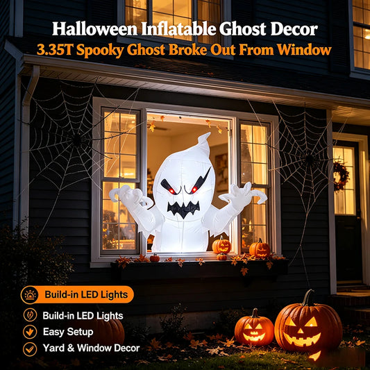 Halloween Inflatable Ghost Decoration With LED Outdoor Yard Prop