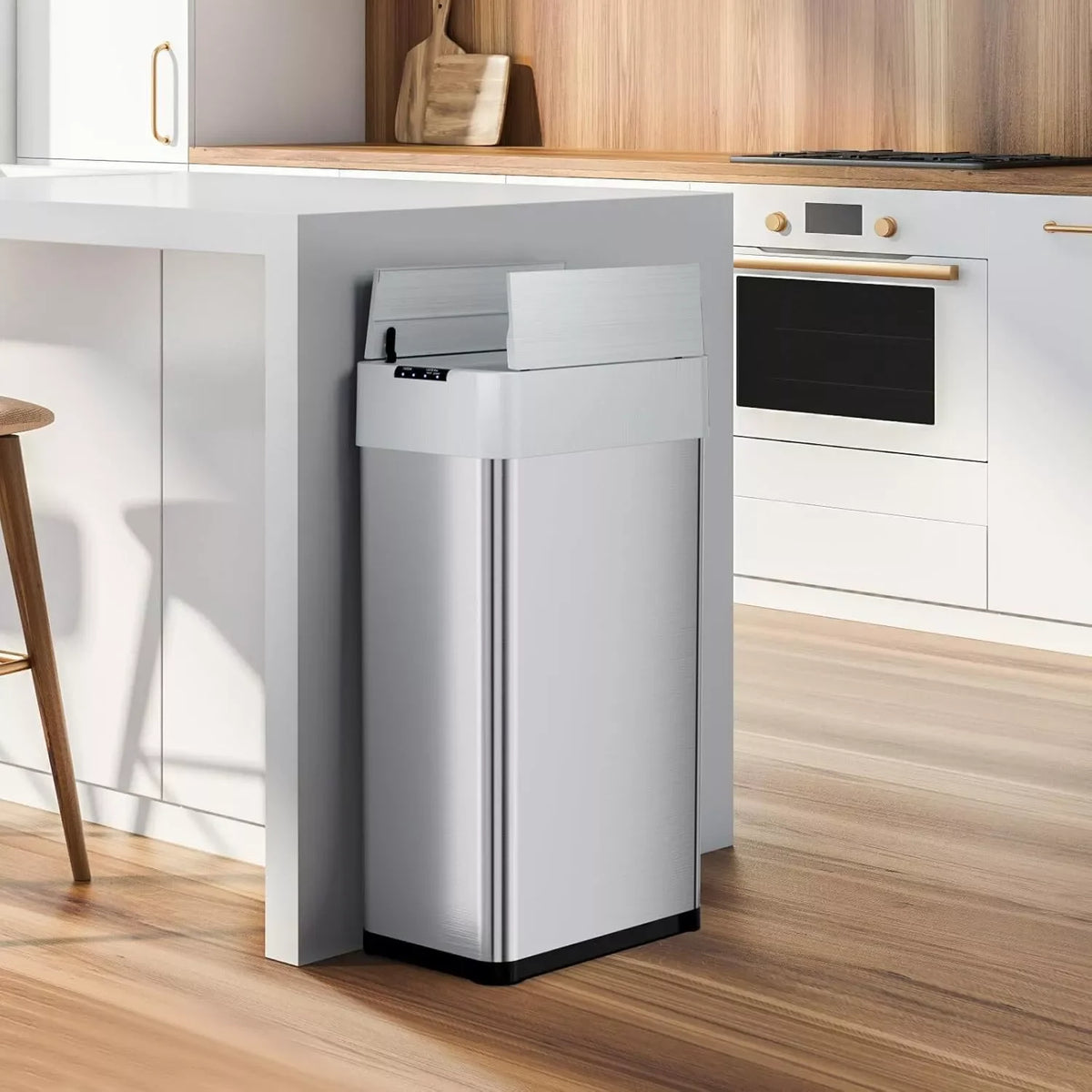 Homfa Stainless Steel Automatic Motion Sensor Kitchen Trash Can