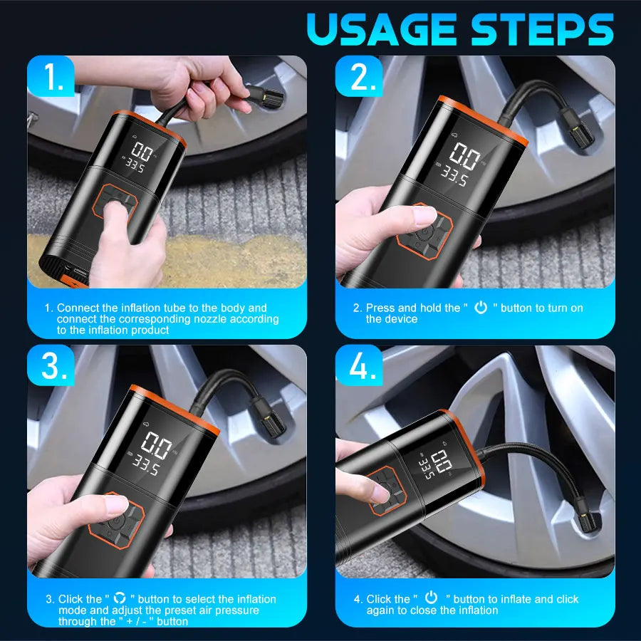 Belibuy Portable Dual Cylinder Air Compressor Car Tire Inflator