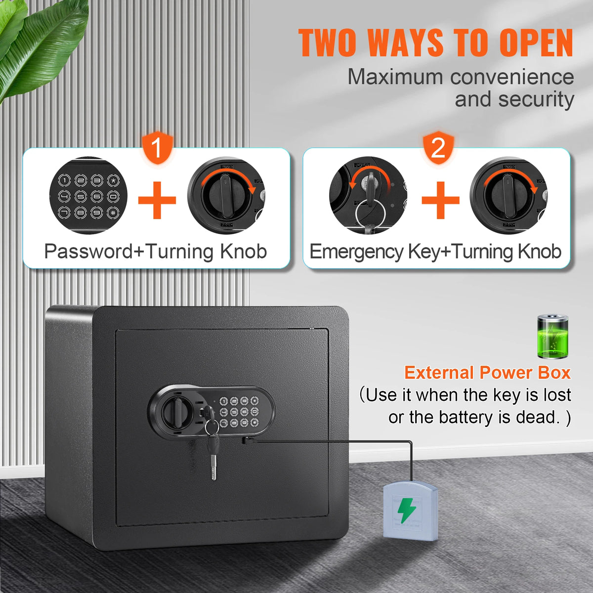 SucceBuy Electronic Safe Box With Digital Keypad And Override Keys