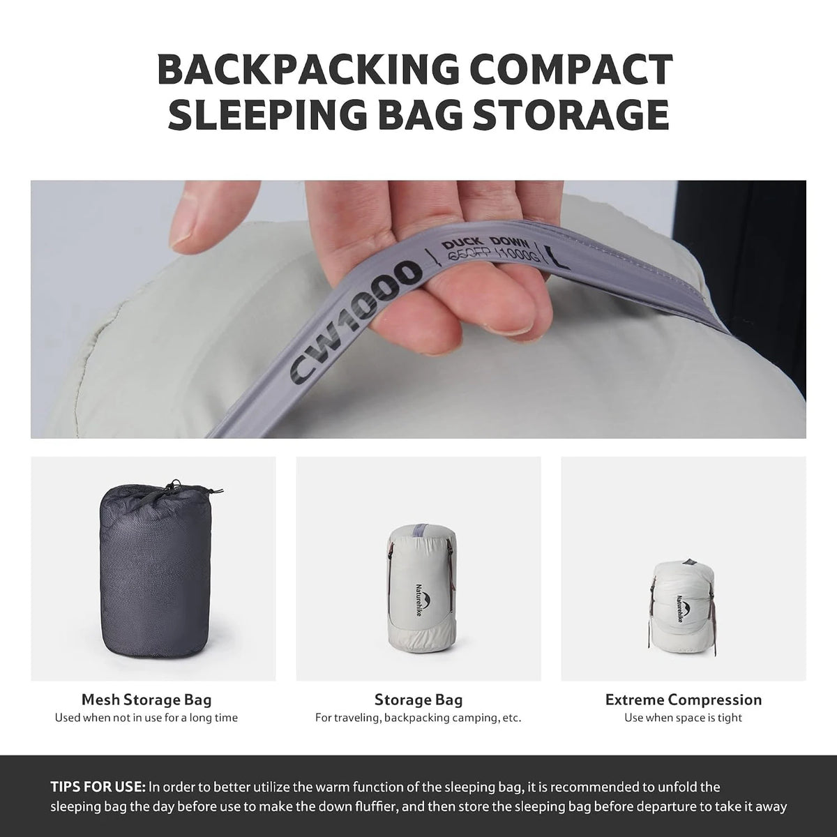Naturehike Ultralight Duck Down Four Season Sleeping Bag