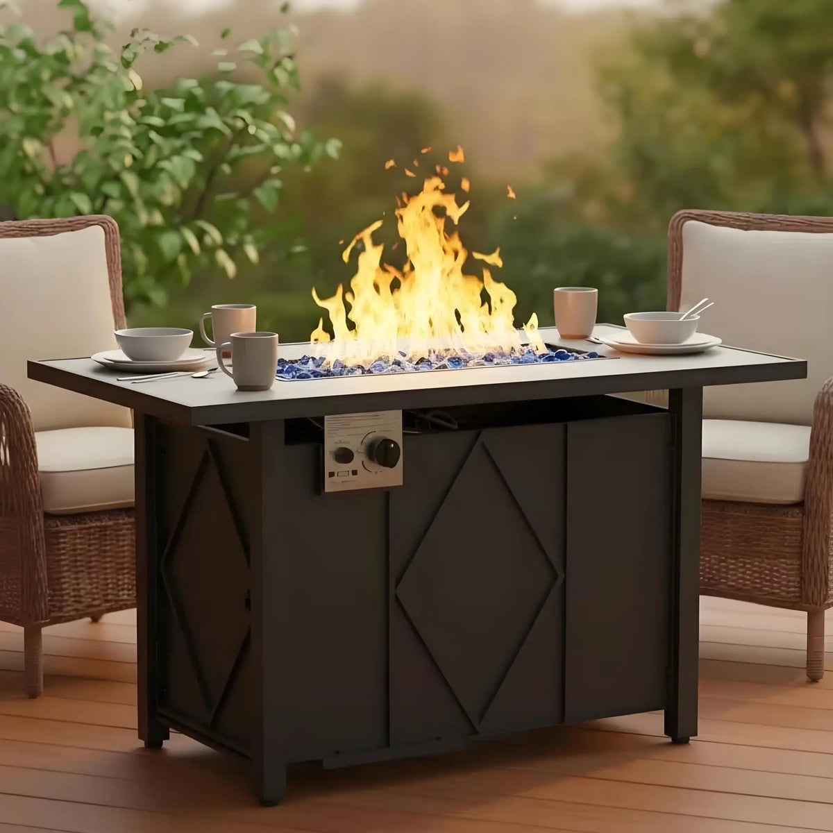 Jhk Outdoor Stainless Steel Propane Fire Pit Table For Patio
