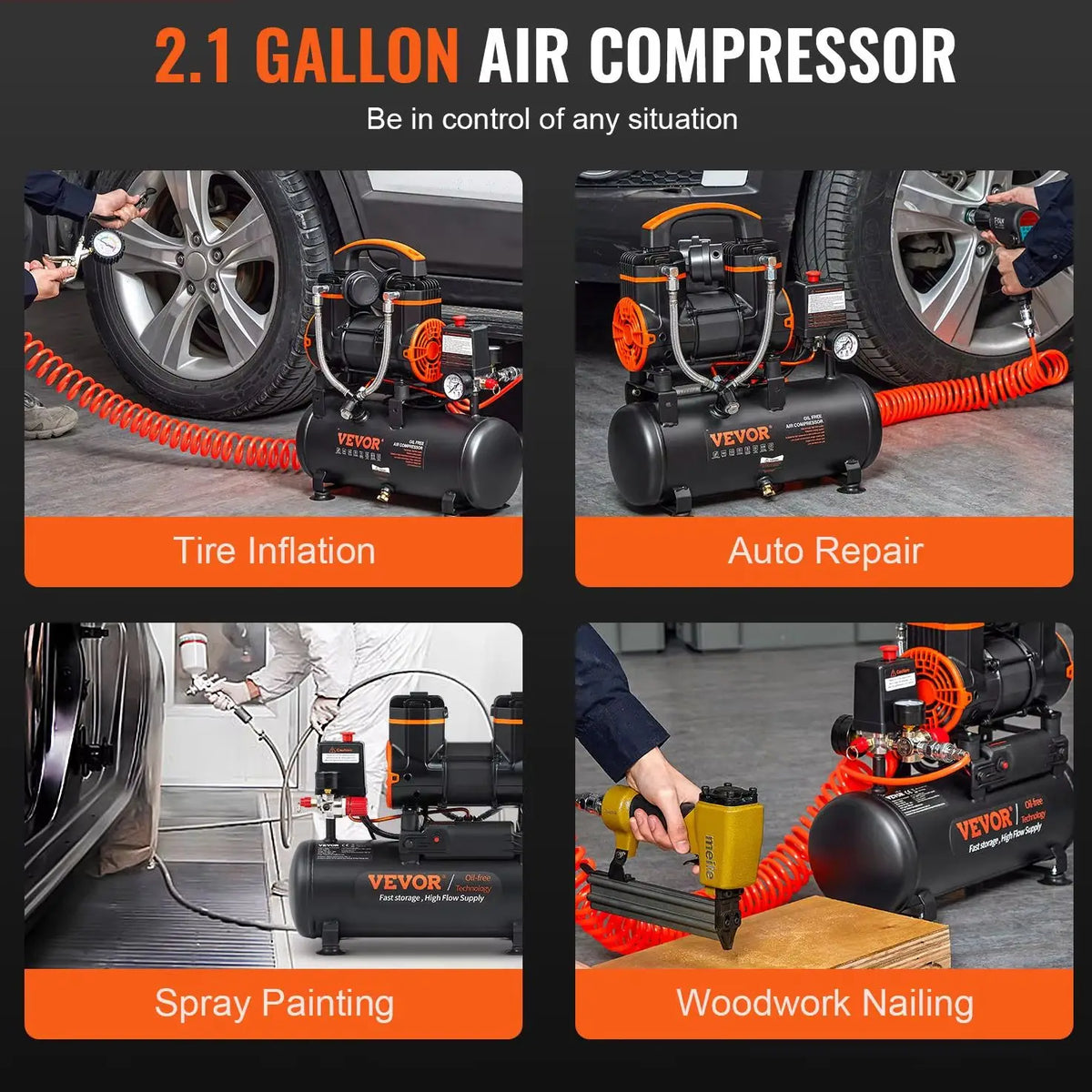Succebuy Professional Oil Free Portable Air Compressor