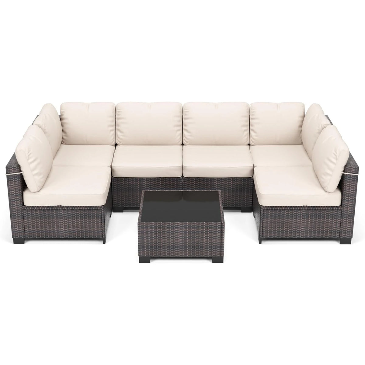 HobbyLane Modular PE Rattan Wicker Outdoor Sectional Sofa Set