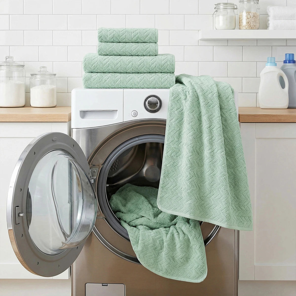 Premium 12 Piece Microfiber Bath Towel Set For Bathroom Use