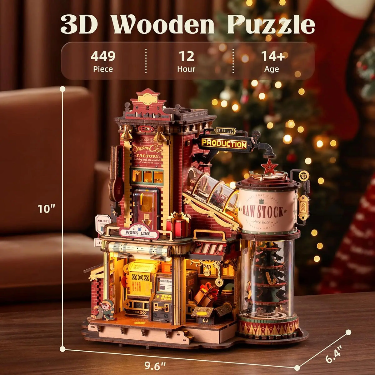 Robotime Wooden Music Box Christmas Dream 3D Puzzle Adult Gift