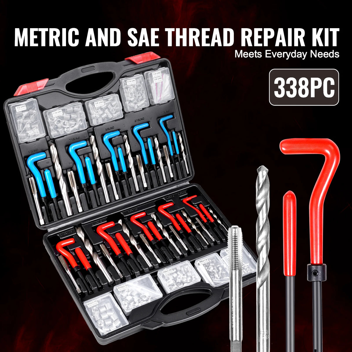 SucceBuy Helicoil Thread Repair Kit With HSS Drill Bits