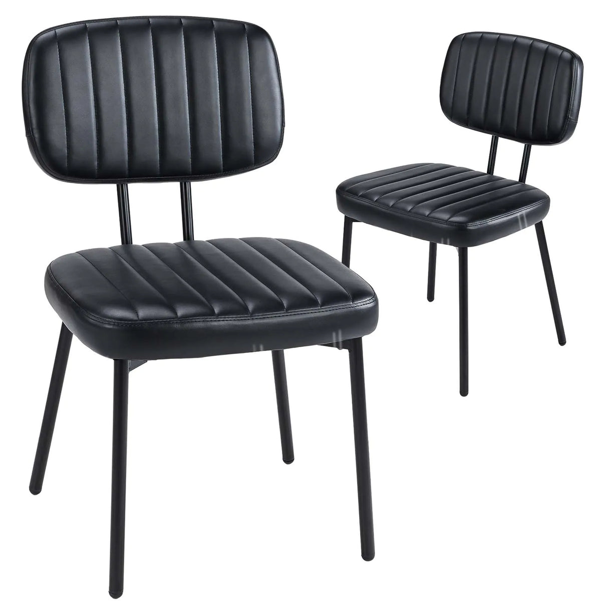 JHK Set Of Two Ergonomic Dining Chairs With Padded Seating