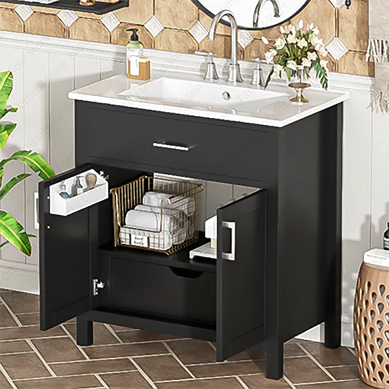 Slofy Bathroom Vanity With Ceramic Sink And Soft Close Storage