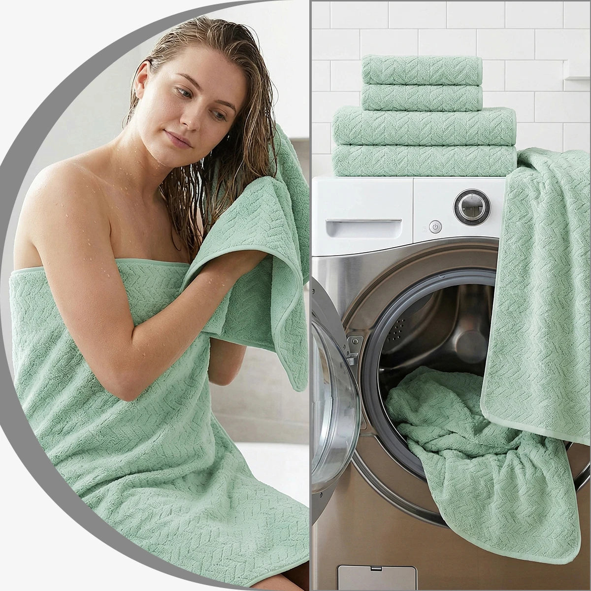 Premium 12 Piece Microfiber Bath Towel Set For Bathroom Use