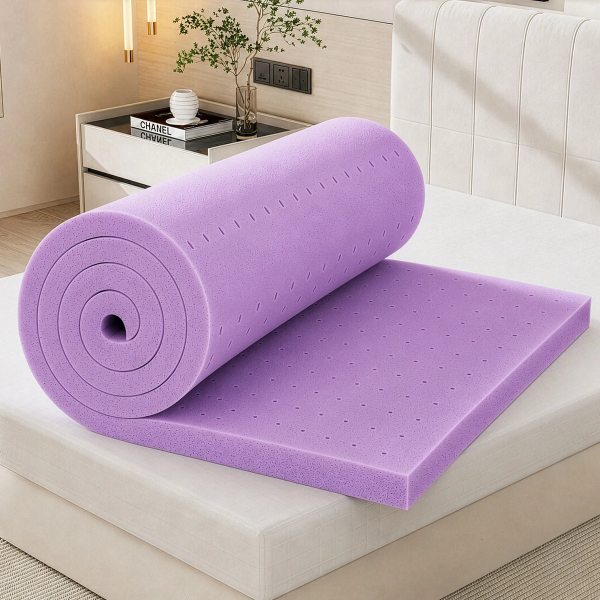 JHK Cooling Gel Memory Foam Mattress Topper Supports Restful Sleep