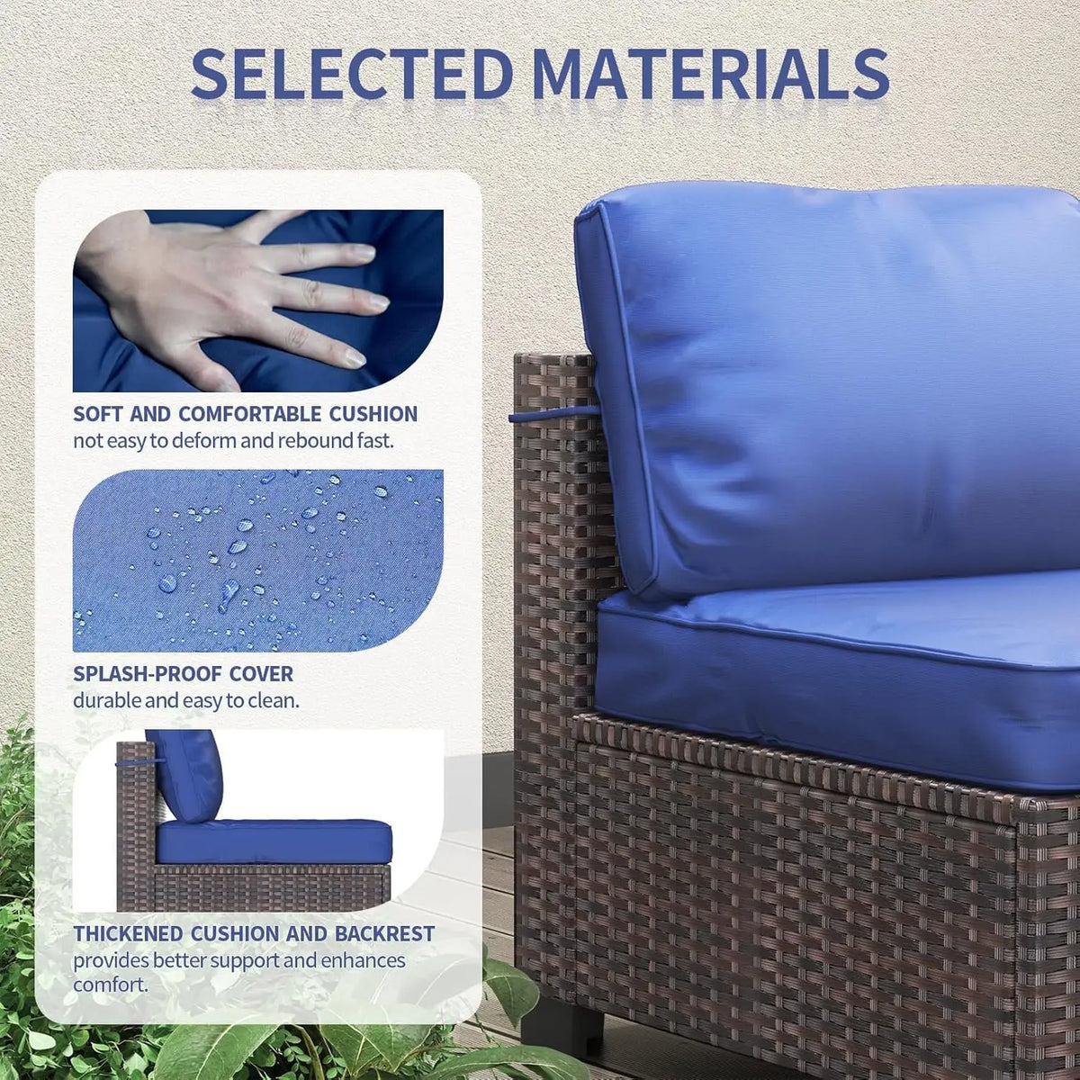 HobbyLane Modular PE Rattan Wicker Outdoor Sectional Sofa Set
