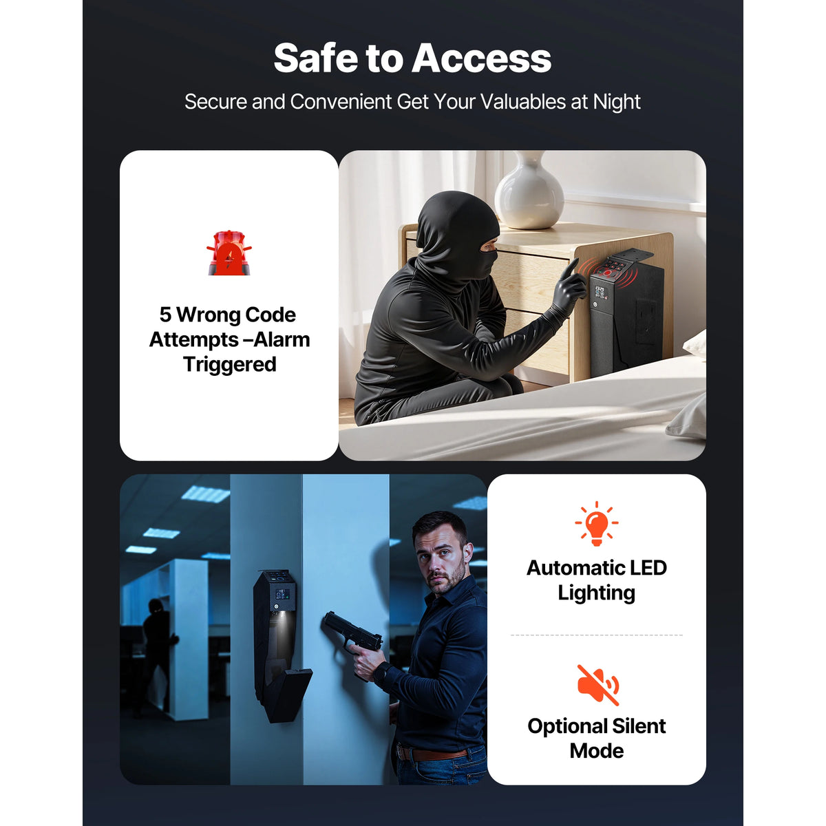 Quick Access Biometric Gun Safe With Led Digital Lock