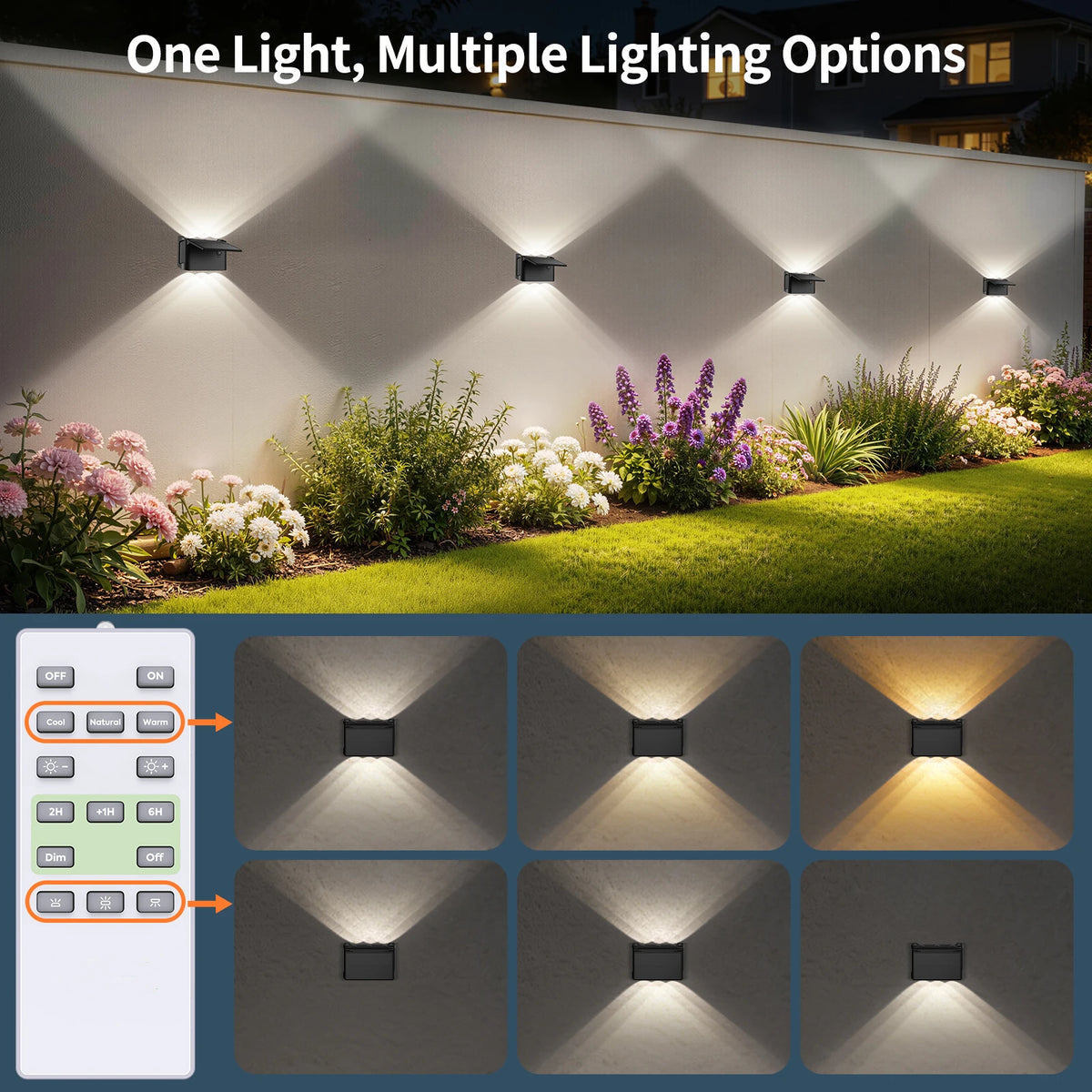 Intelamp Solar Wall Lights With Remote And Adjustable Lighting