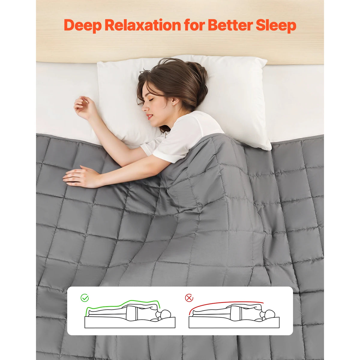 Breathable Weighted Blanket With Glass Beads For Adults