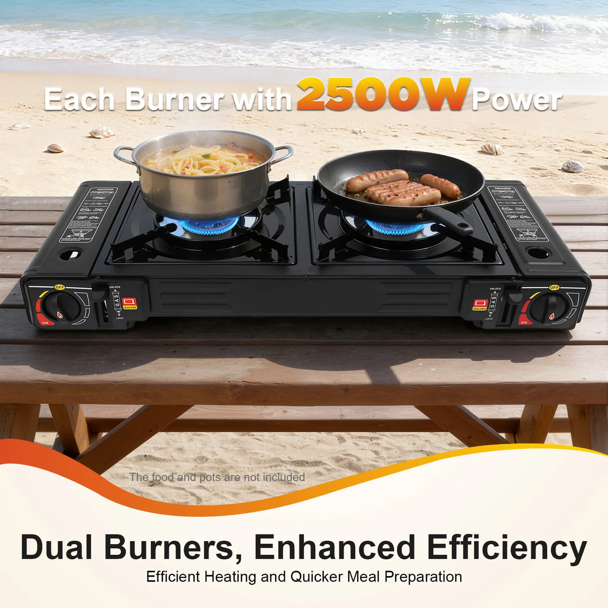 Portable Camping Gas Stove With Grill Tray And Carrying Case