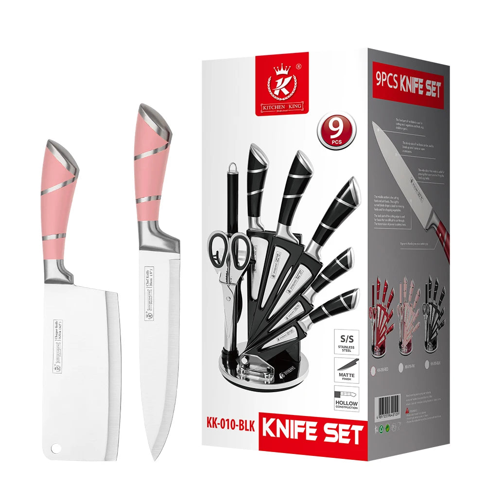 ZENG 9-Piece Stainless Steel Kitchen Knife Set With Accessories