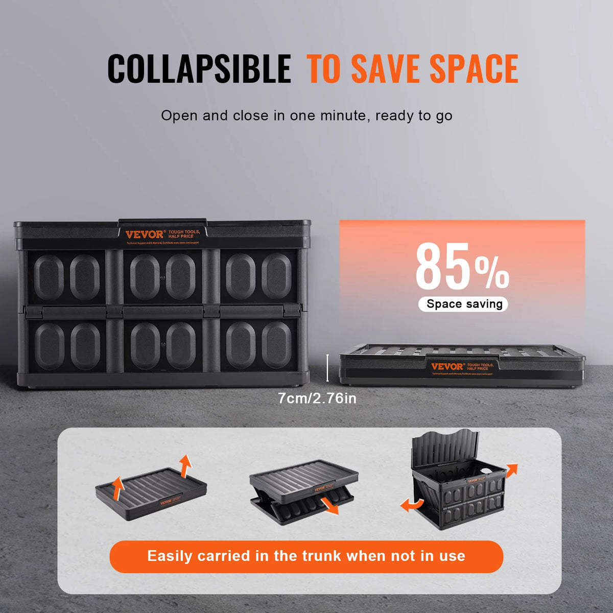 Three Pack Collapsible Storage Bins With Lids For Home Organization