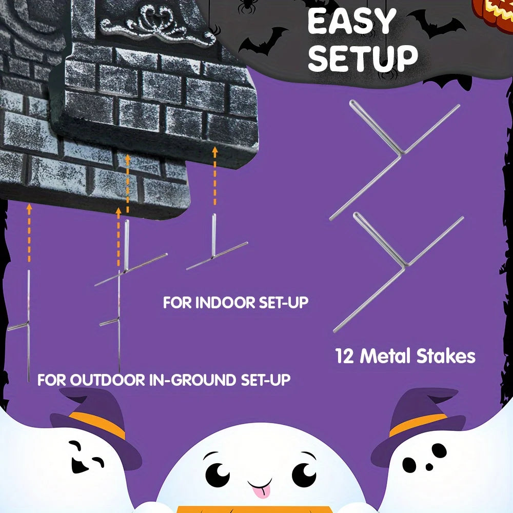 Halloween Foam Graveyard Tombstones with Metal Stakes for Outdoor Decor