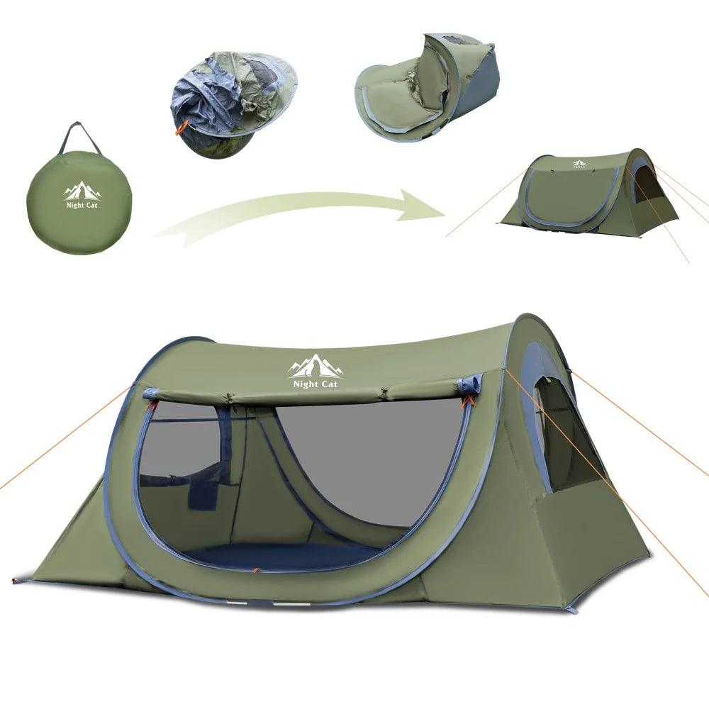 Night Cat Automatic Pop Up Camping Tent With Mosquito Net