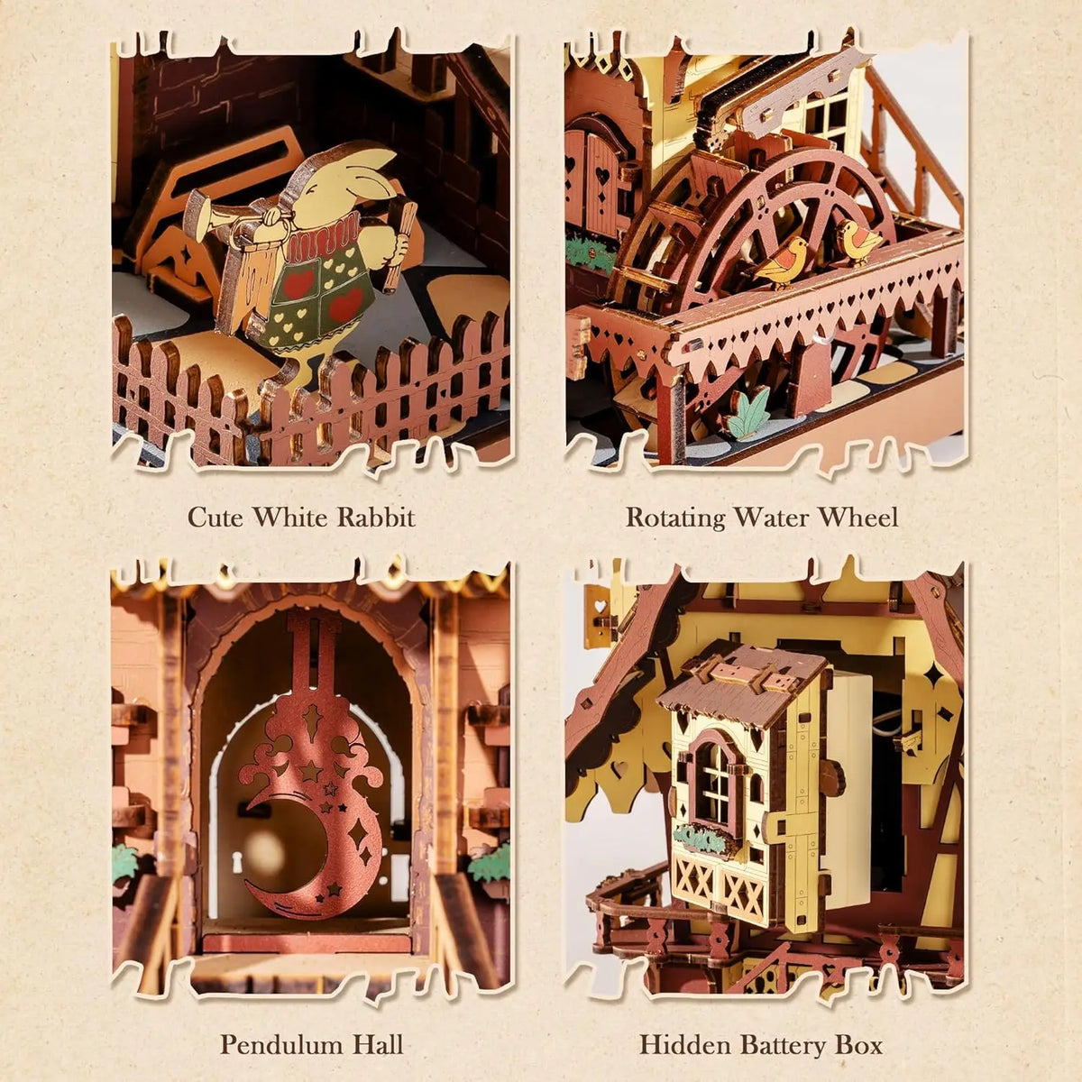 Robotime 3D Wooden Cuckoo Clock Puzzle Kit With Working Bird