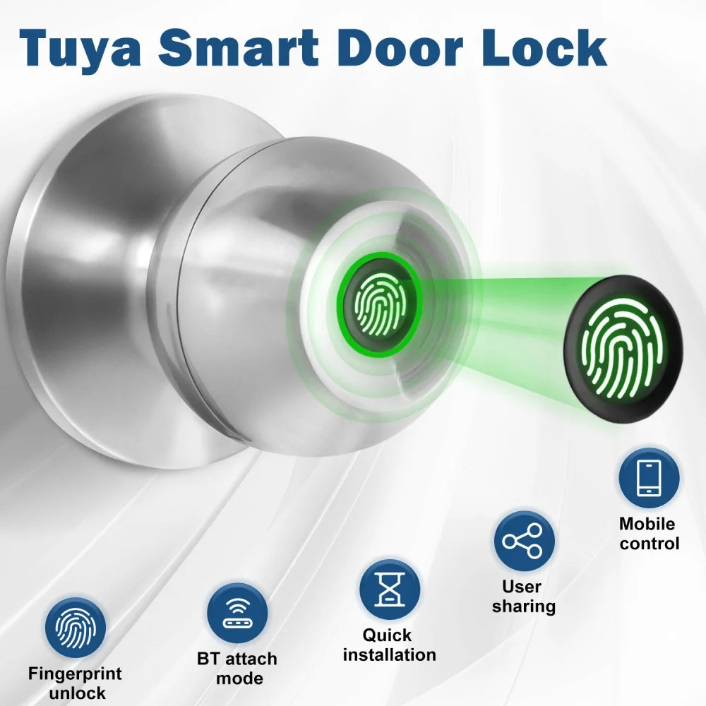 YFK Smart Fingerprint Door Lock Bluetooth Keyless Entry Auto Lock