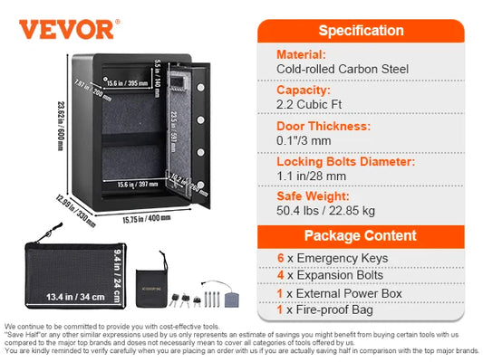 SucceBuy Digital Fingerprint Electric Safe With Fireproof Security Cabinet