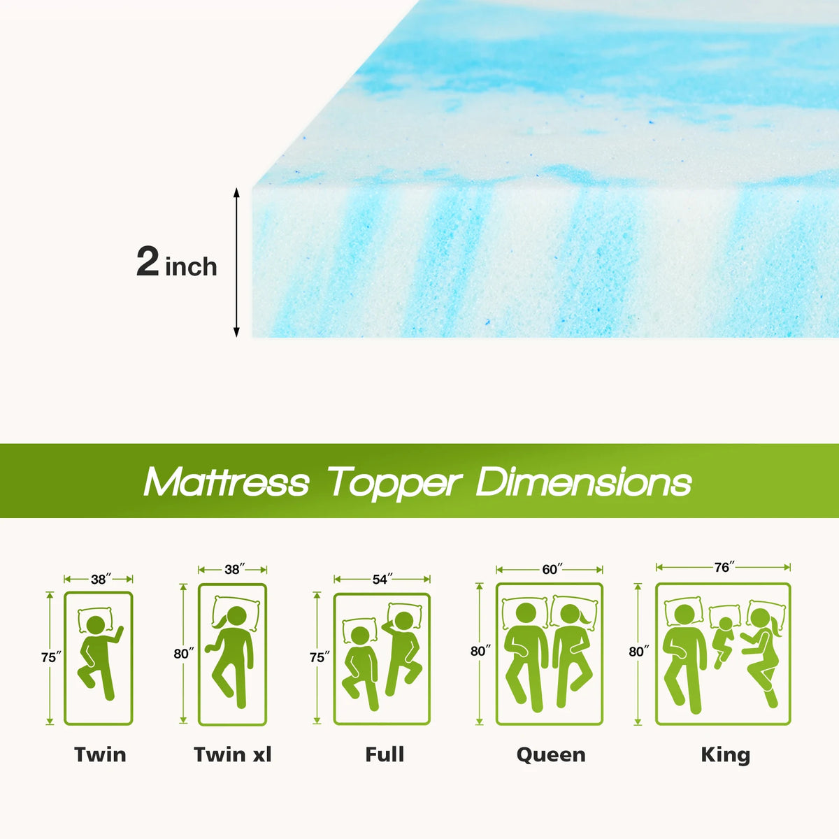JHK Premium Comfort Latex And Polyester Mattress Topper