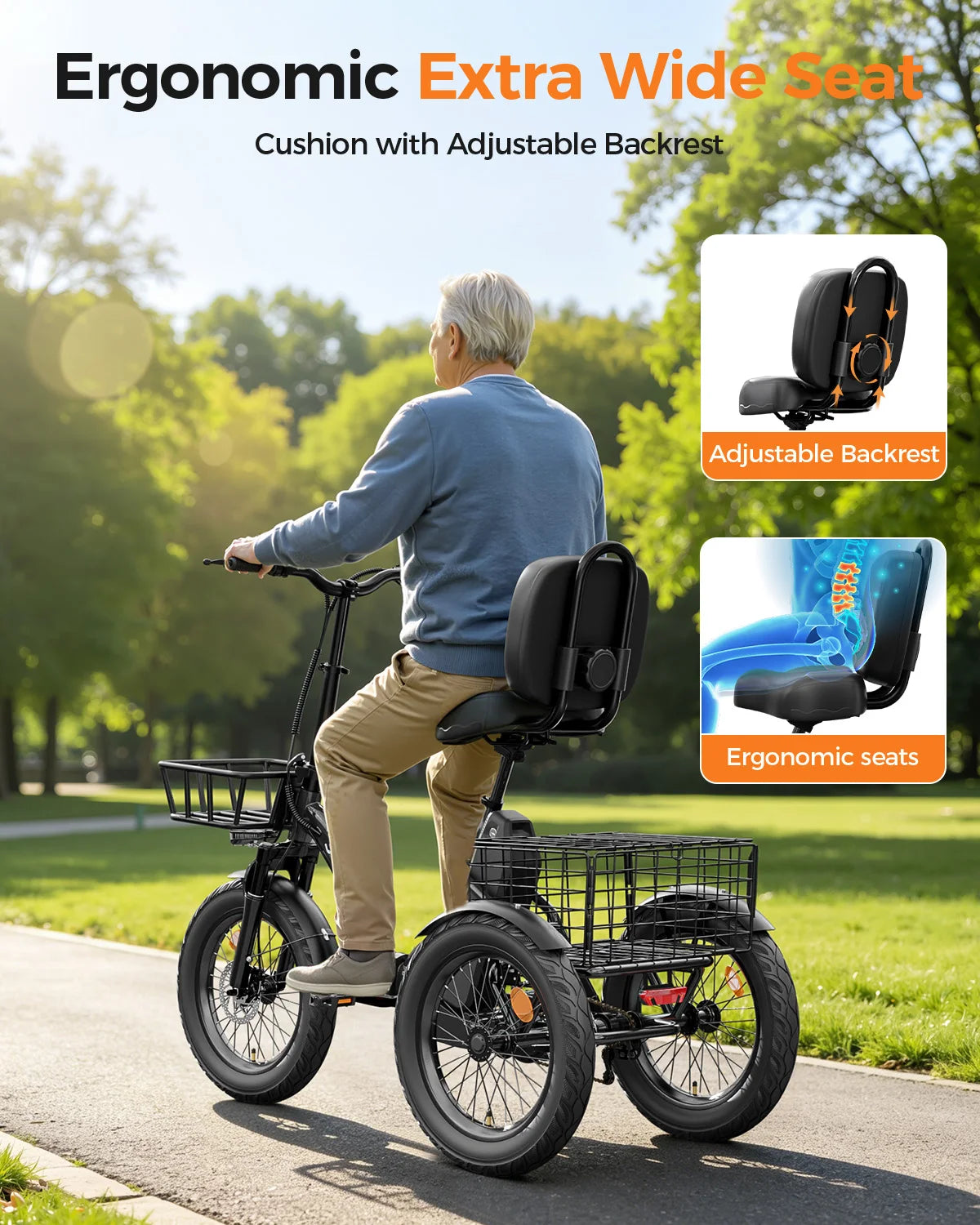 Eilleo Spacewalk Premium Folding Electric Trike For Adults