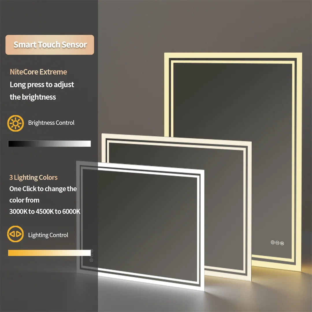 Luvodi Illuminate Led Bathroom Mirror Frameless Dimmable Anti Fog
