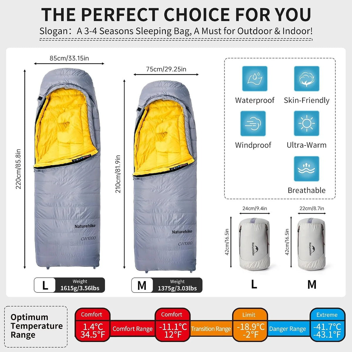 Naturehike Ultralight Duck Down Four Season Sleeping Bag