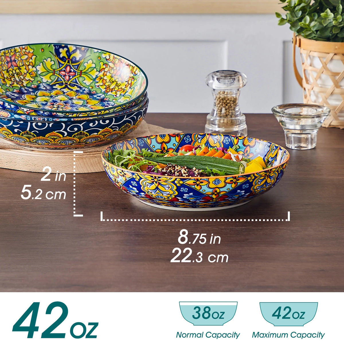 Malacasa Premium Ceramic Oven Safe Pasta And Soup Bowls