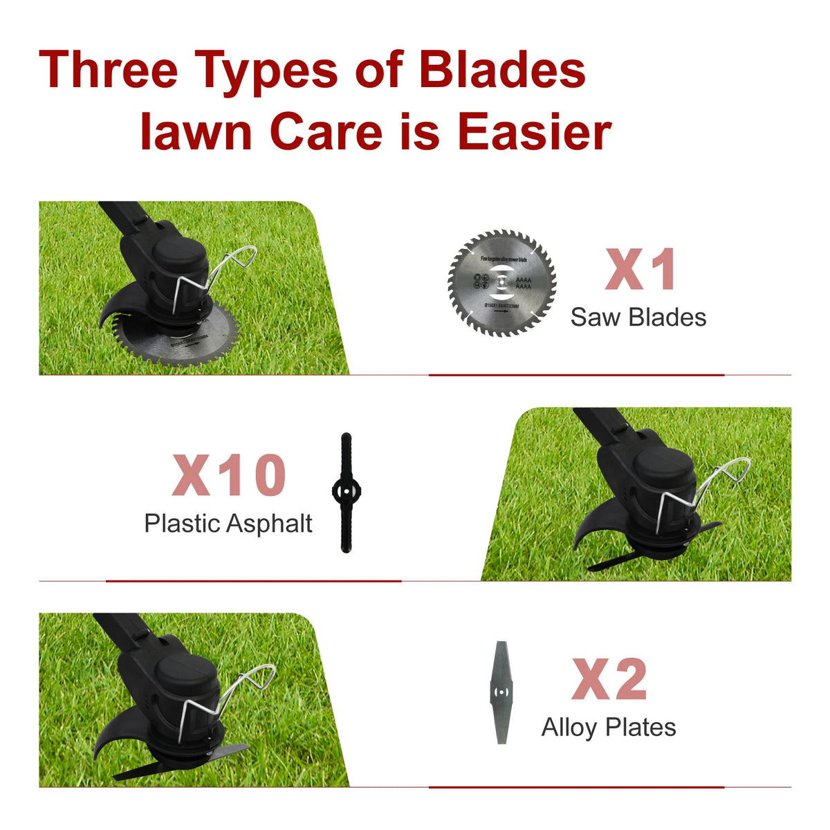 Cordless 21V Brushless Lawn Trimmer With Adjustable Handle