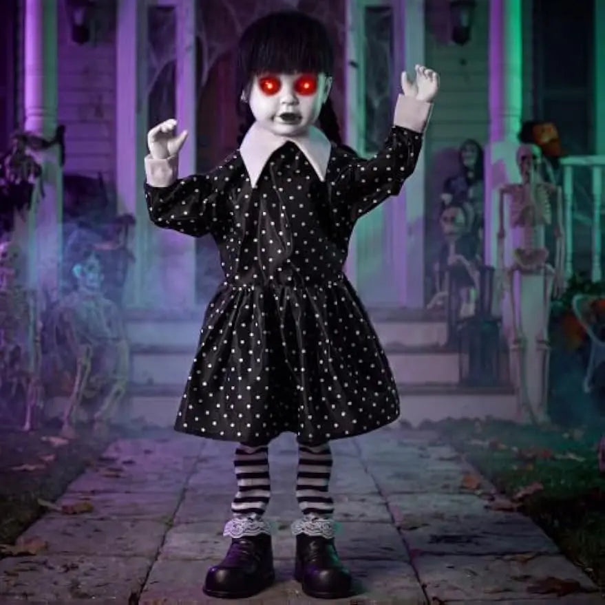 Joyfy Halloween Animatronic Ghost Doll With Glowing Eyes