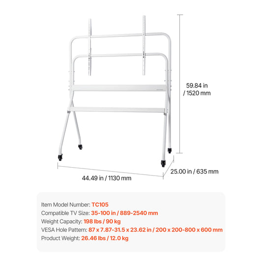 SucceBuy Universal Mobile TV Stand With Wheels For Home And Office