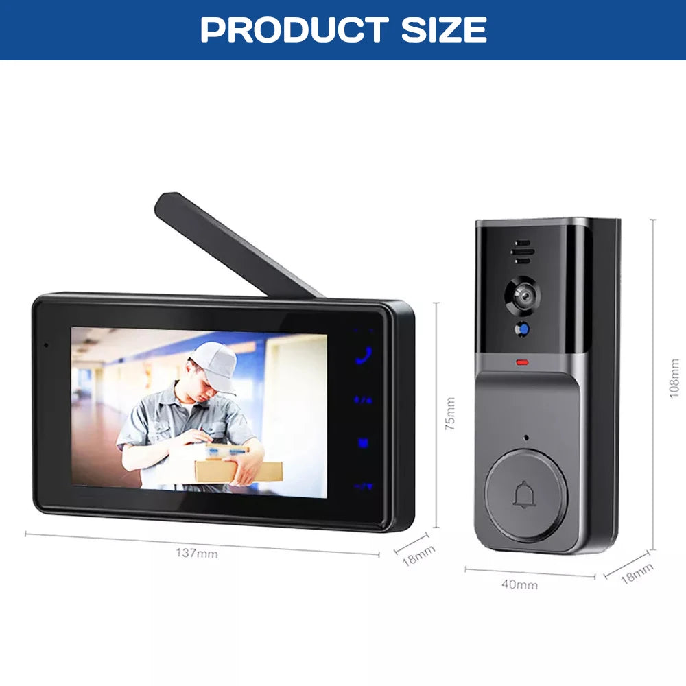 Wireless Video Doorbell With Two Way Talk And Night Vision