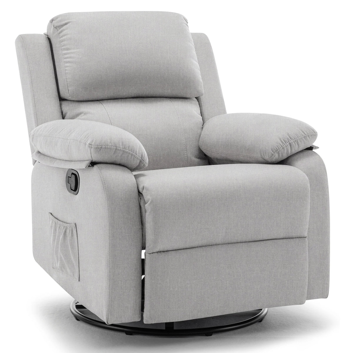 Korser Modern 360 Swivel Rocker Chair Upholstered Fabric Recliner