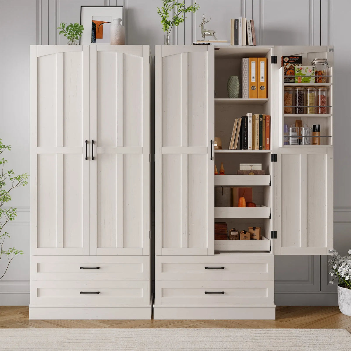 Onbrill 6 Door Kitchen Pantry Storage Cabinet With Shelves